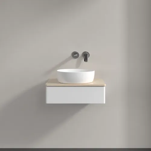 Bild von VILLEROY BOCH Antao Waschbeckenunterschrank, 1 Auszug, 600 x 190 x 500 mm, Front ohne Struktur, White Matt Lacquer / Botticino #K07013MT