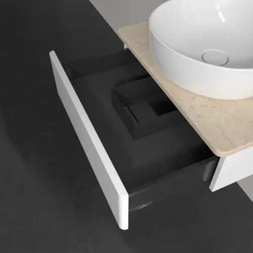 Bild von VILLEROY BOCH Antao Waschbeckenunterschrank, 1 Auszug, 600 x 190 x 500 mm, Front ohne Struktur, White Matt Lacquer / Botticino #K07013MT