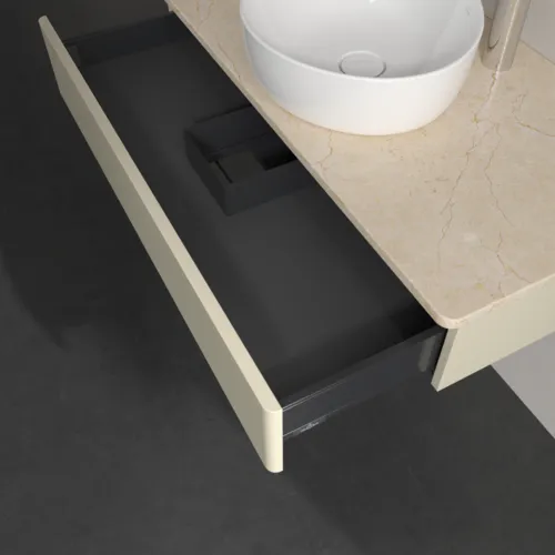 Bild von VILLEROY BOCH Antao Waschbeckenunterschrank, 1 Auszug, 1000 x 190 x 500 mm, Front ohne Struktur, Silk Grey Matt Lacquer / Botticino #K09053HJ