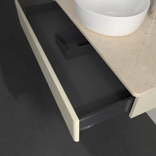 Bild von VILLEROY BOCH Antao Waschbeckenunterschrank, 1 Auszug, 1000 x 190 x 500 mm, Front ohne Struktur, Silk Grey Matt Lacquer / Botticino #K09053HJ
