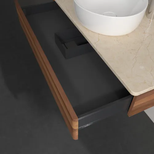 Bild von VILLEROY BOCH Antao Waschbeckenunterschrank, 1 Auszug, 1000 x 190 x 500 mm, Front ohne Struktur, Warm Walnut / Botticino #K09053HM