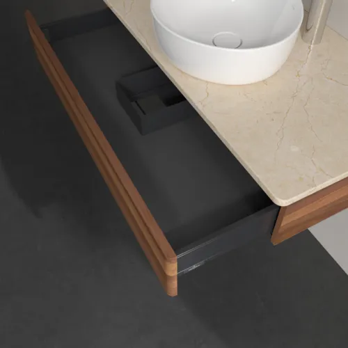Bild von VILLEROY BOCH Antao Waschbeckenunterschrank, 1 Auszug, 1000 x 190 x 500 mm, Front ohne Struktur, Warm Walnut / Botticino #K09053HM