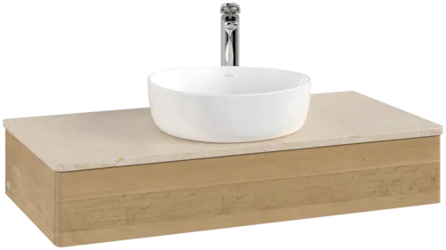 Obrázek VILLEROY BOCH Toaletní skříňka Antao, 1 zásuvka, 1000 x 190 x 500 mm, přední strana bez konstrukce, dub medový / Botticino #K09053HN