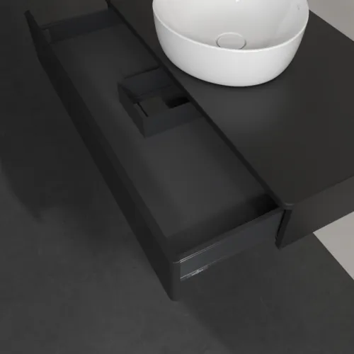 Bild von VILLEROY BOCH Antao Waschbeckenunterschrank, 1 Auszug, 1000 x 190 x 500 mm, Front ohne Struktur, Black Matt Lacquer / Black Matt Lacquer #K09010PD