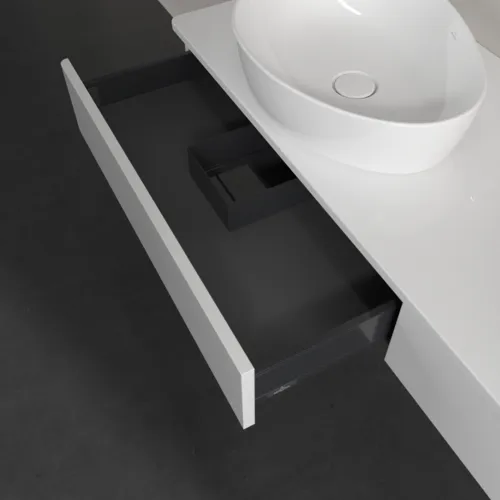 Bild von VILLEROY BOCH Antao Waschbeckenunterschrank, 2 Auszüge, 1600 x 190 x 500 mm, Front ohne Struktur, Glossy White Lacquer / Glossy White Lacquer #K17050GF