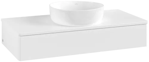 Obrázek VILLEROY BOCH Toaletní skříňka Antao, 1 zásuvka, 1000 x 190 x 500 mm, přední strana bez konstrukce, bílý matný lak / bílý matný lak #K09010MT