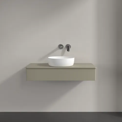 Bild von VILLEROY BOCH Antao Waschbeckenunterschrank, 1 Auszug, 1000 x 190 x 500 mm, Front ohne Struktur, Stone Grey Matt Lacquer / Stone Grey Matt Lacquer #K09010HK