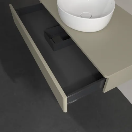 Bild von VILLEROY BOCH Antao Waschbeckenunterschrank, 1 Auszug, 1000 x 190 x 500 mm, Front ohne Struktur, Stone Grey Matt Lacquer / Stone Grey Matt Lacquer #K09010HK