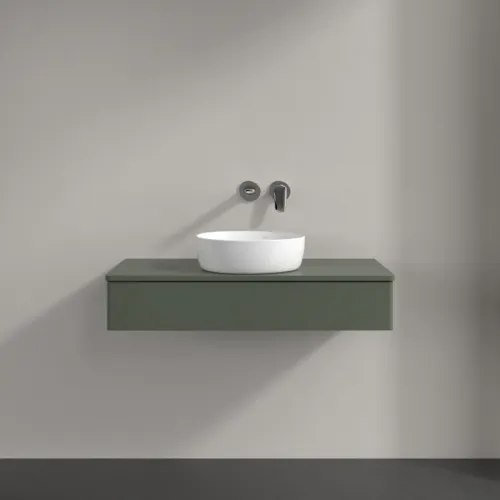 Bild von VILLEROY BOCH Antao Waschbeckenunterschrank, 1 Auszug, 1000 x 190 x 500 mm, Front ohne Struktur, Leaf Green Matt Lacquer / Leaf Green Matt Lacquer #K09010HL