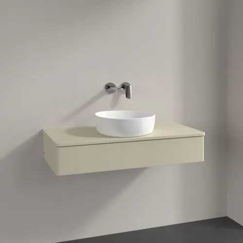 Bild von VILLEROY BOCH Antao Waschbeckenunterschrank, 1 Auszug, 1000 x 190 x 500 mm, Front ohne Struktur, Silk Grey Matt Lacquer / Silk Grey Matt Lacquer #K09010HJ