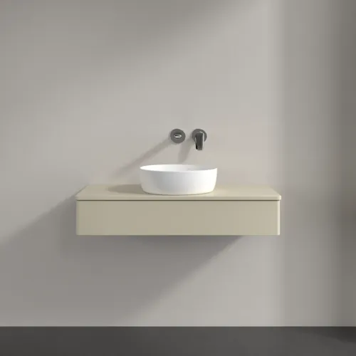 Bild von VILLEROY BOCH Antao Waschbeckenunterschrank, 1 Auszug, 1000 x 190 x 500 mm, Front ohne Struktur, Silk Grey Matt Lacquer / Silk Grey Matt Lacquer #K09010HJ