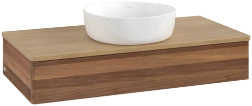 Obrázek VILLEROY BOCH Toaletní skříňka Antao, 1 zásuvka, 1000 x 190 x 500 mm, přední strana bez konstrukce, teplý ořech / medový dub #K09011HM
