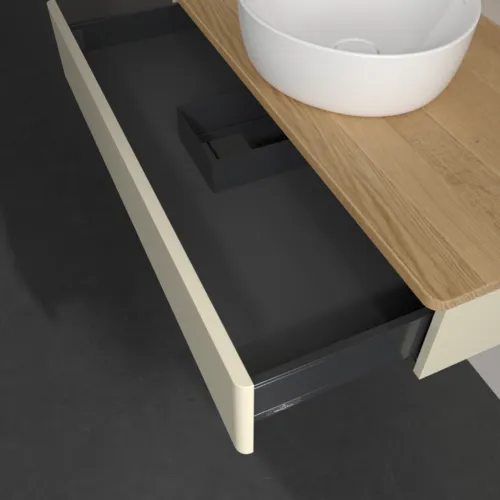 Bild von VILLEROY BOCH Antao Waschbeckenunterschrank, 1 Auszug, 1000 x 190 x 500 mm, Front ohne Struktur, Silk Grey Matt Lacquer / Honey Oak #K09011HJ