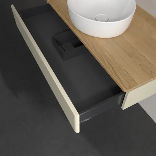 Bild von VILLEROY BOCH Antao Waschbeckenunterschrank, 1 Auszug, 1000 x 190 x 500 mm, Front ohne Struktur, Silk Grey Matt Lacquer / Honey Oak #K09011HJ