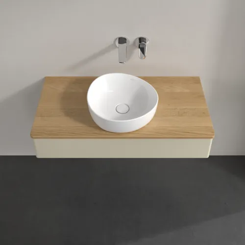 Bild von VILLEROY BOCH Antao Waschbeckenunterschrank, 1 Auszug, 1000 x 190 x 500 mm, Front ohne Struktur, Silk Grey Matt Lacquer / Honey Oak #K09011HJ