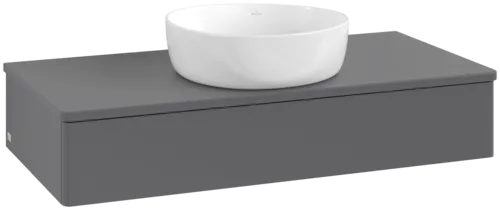 Obrázek VILLEROY BOCH Toaletní skříňka Antao, 1 zásuvka, 1000 x 190 x 500 mm, přední strana bez konstrukce, antracit matný lak / antracit matný lak #K09010GK