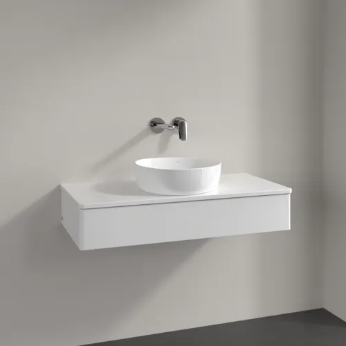 Bild von VILLEROY BOCH Antao Waschbeckenunterschrank, 1 Auszug, 1000 x 190 x 500 mm, Front ohne Struktur, Glossy White Lacquer / Glossy White Lacquer #K09010GF