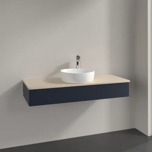 Bild von VILLEROY BOCH Antao Waschbeckenunterschrank, 1 Auszug, 1200 x 190 x 500 mm, Front ohne Struktur, Midnight Blue Matt Lacquer / Botticino #K10053HG