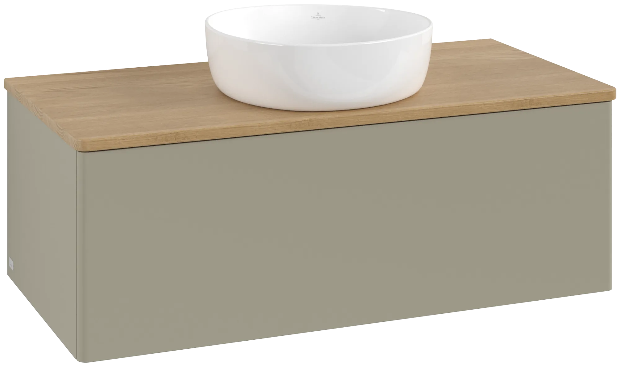 Obrázek VILLEROY BOCH Antao Vanity unit, 1 pull-out compartment, 1000 x 360 x 500 mm, Front without structure, Stone Grey Matt Lacquer / Honey Oak #K31011HK