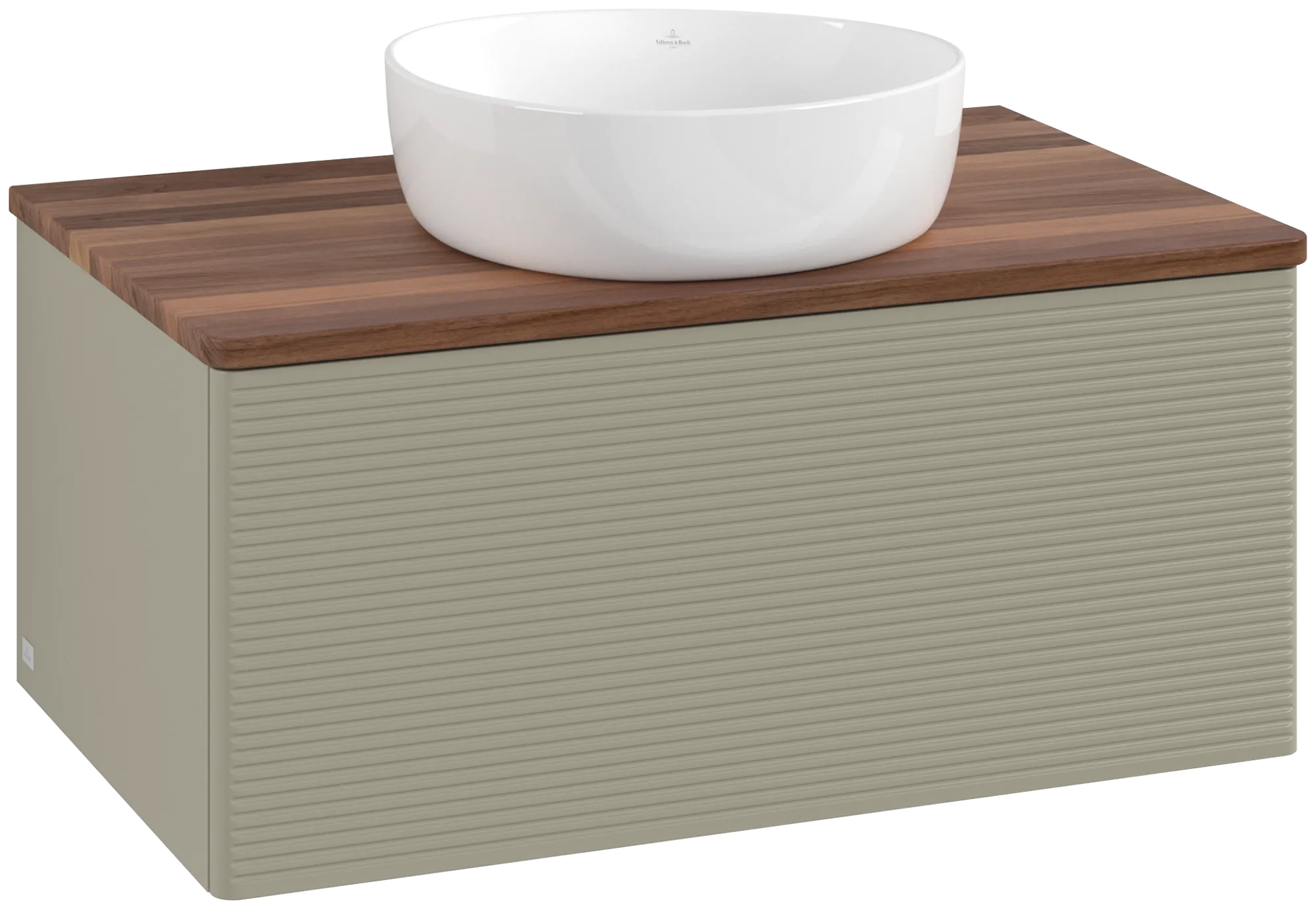 Obrázek VILLEROY BOCH Antao Vanity unit, 1 pull-out compartment, 800 x 360 x 500 mm, Front with grain texture, Stone Grey Matt Lacquer / Warm Walnut #K30112HK