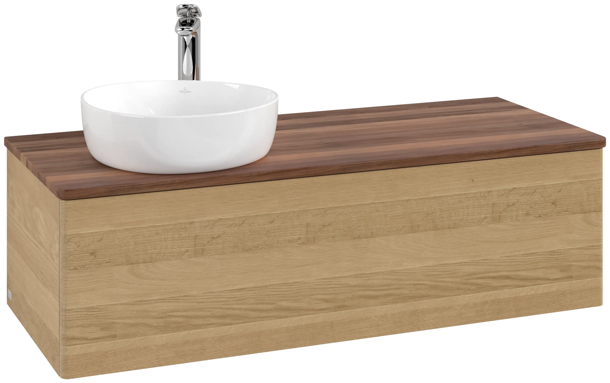 Зображення з  VILLEROY BOCH Antao Vanity unit, 1 pull-out compartment, 1200 x 360 x 500 mm, Front without structure, Honey Oak / Warm Walnut #K33052HN