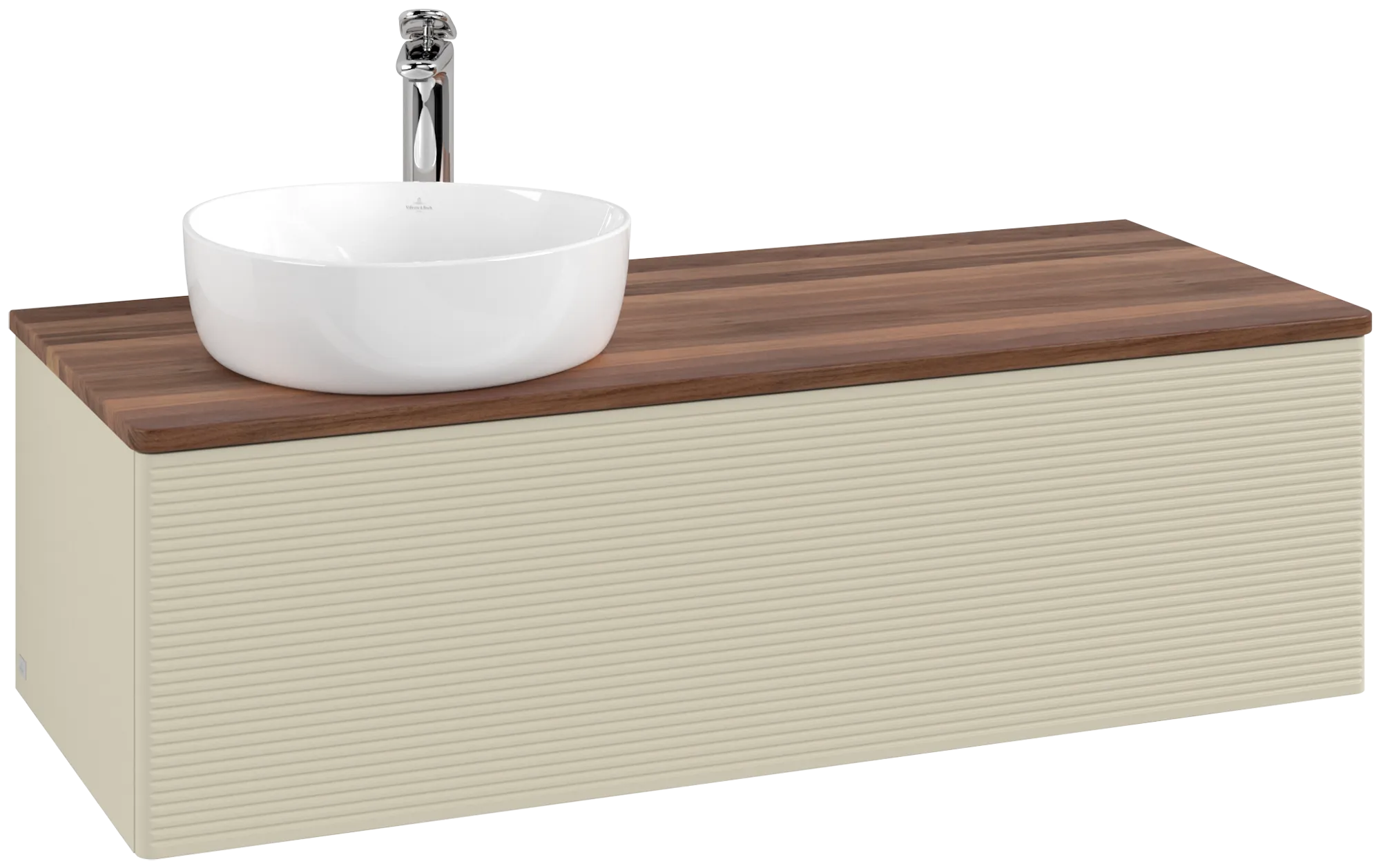 VILLEROY BOCH Antao Vanity unit, 1 pull-out compartment, 1200 x 360 x 500 mm, Front with grain texture, Silk Grey Matt Lacquer / Warm Walnut #K33152HJ resmi