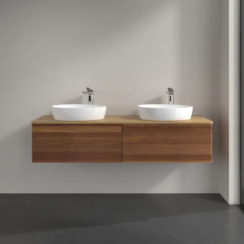 Bild von VILLEROY BOCH Antao Waschbeckenunterschrank, 2 Auszüge, 1600 x 360 x 500 mm, Front mit Struktur, Warm Walnut / Honey Oak #K39151HM
