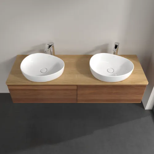 Bild von VILLEROY BOCH Antao Waschbeckenunterschrank, 2 Auszüge, 1600 x 360 x 500 mm, Front mit Struktur, Warm Walnut / Honey Oak #K39151HM