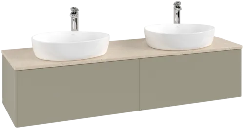 Obrázek VILLEROY BOCH Antao Vanity unit, 2 pull-out compartments, 1600 x 360 x 500 mm, Front without structure, Stone Grey Matt Lacquer / Botticino #K39053HK