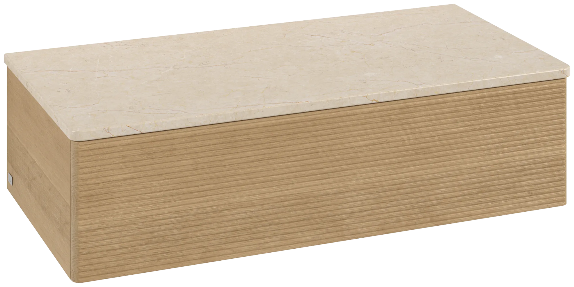 εικόνα του VILLEROY BOCH Antao Sideboard, 1 pull-out compartment, 1000 x 268 x 500 mm, Front with grain texture, Honey Oak / Botticino #K40103HN
