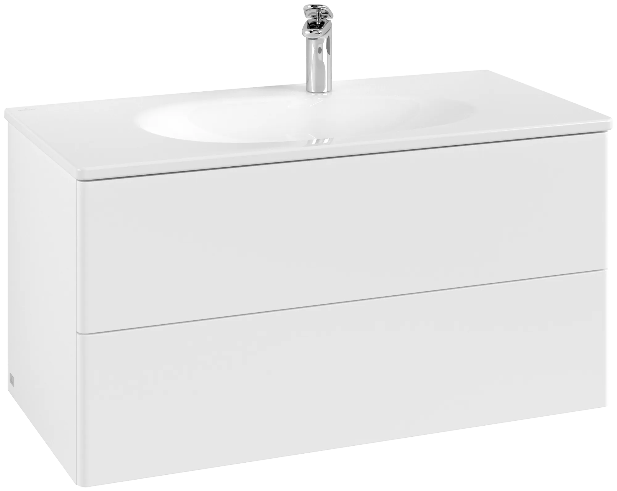 Picture of VILLEROY BOCH Antao Vanity unit, with lighting, 2 pull-out compartments, 988 x 504 x 496 mm, Front without structure, White Matt Lacquer #L05000MT