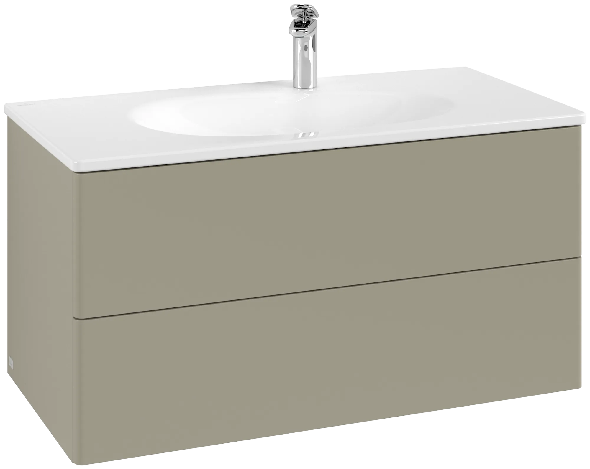Picture of VILLEROY BOCH Antao Vanity unit, with lighting, 2 pull-out compartments, 988 x 504 x 496 mm, Front without structure, Stone Grey Matt Lacquer #L05000HK