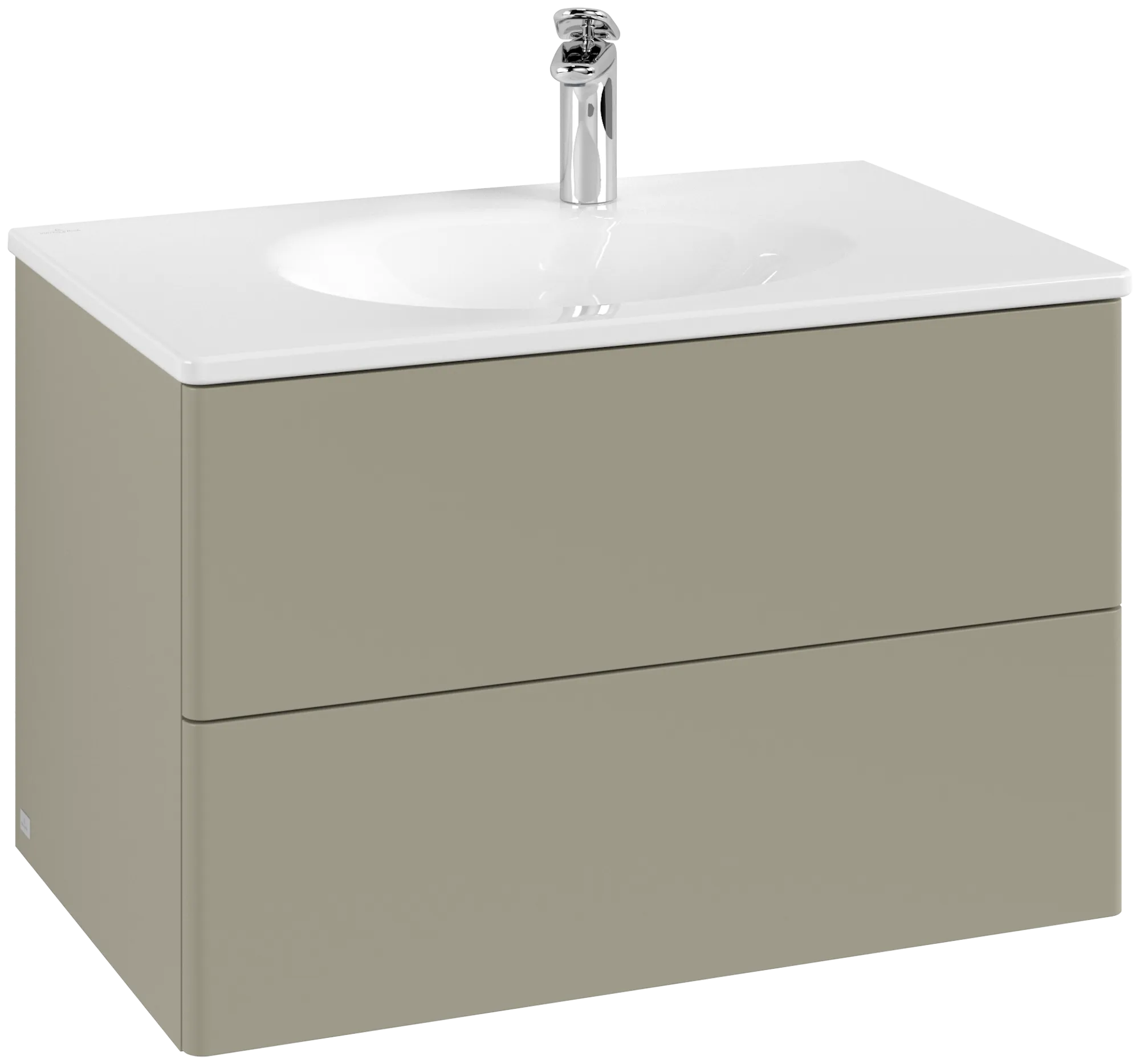 Picture of VILLEROY BOCH Antao Vanity unit, with lighting, 2 pull-out compartments, 788 x 504 x 496 mm, Front without structure, Stone Grey Matt Lacquer #L04000HK