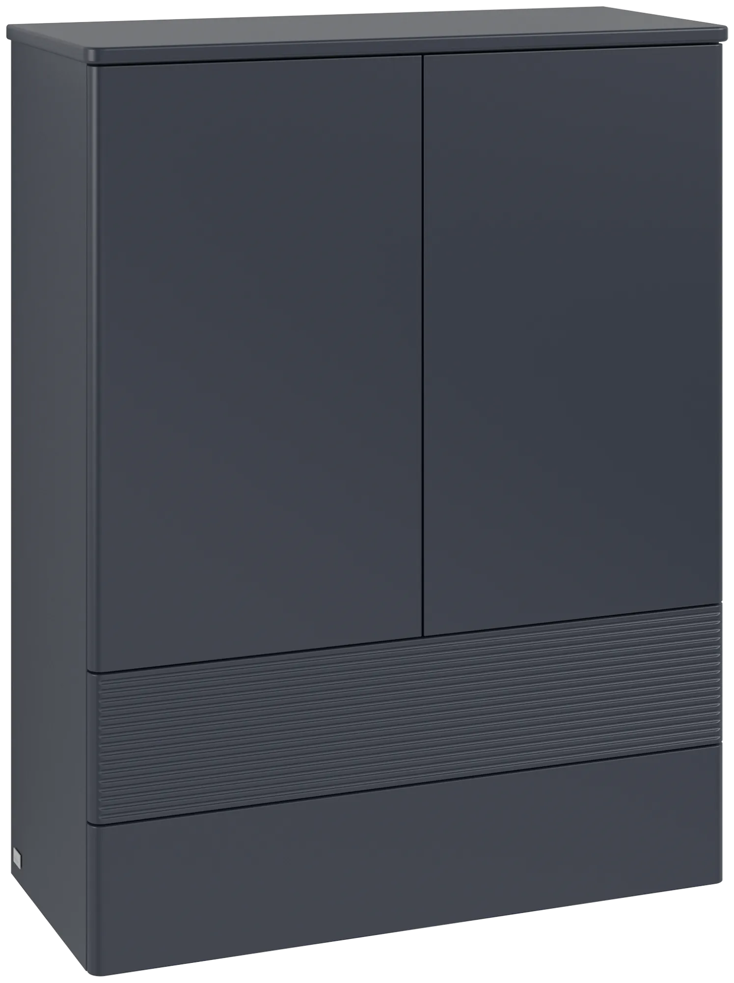 Picture of VILLEROY BOCH Antao Highboard, 2 doors, 814 x 1039 x 356 mm, Front with grain texture, Midnight Blue Matt Lacquer / Midnight Blue Matt Lacquer #K47100HG