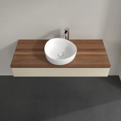 Bild von VILLEROY BOCH Antao Waschbeckenunterschrank, mit Beleuchtung, 1 Auszug, 1200 x 190 x 500 mm, Front mit Struktur, Silk Grey Matt Lacquer / Warm Walnut #L10152HJ