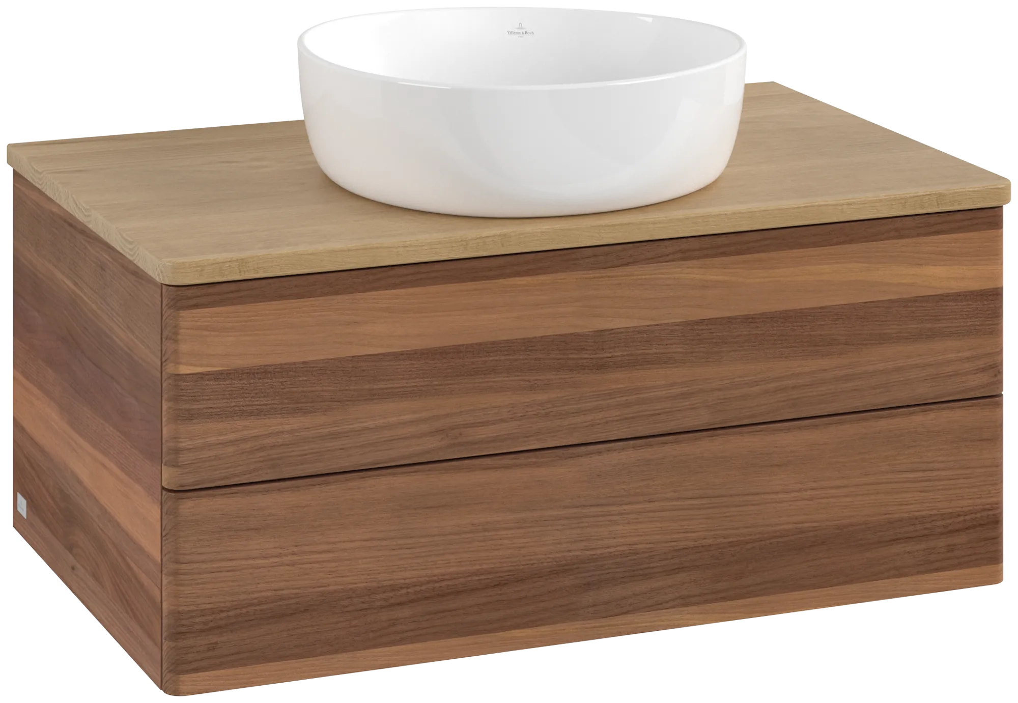 Obrázek VILLEROY BOCH Antao Vanity unit, with lighting, 2 pull-out compartments, 800 x 360 x 500 mm, Front without structure, Warm Walnut / Honey Oak #L19011HM
