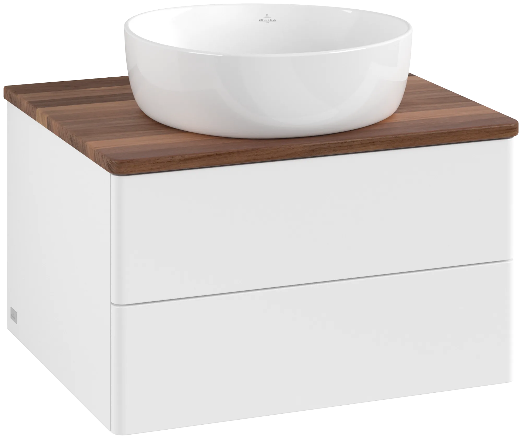 VILLEROY BOCH Antao Vanity unit, with lighting, 2 pull-out compartments, 600 x 360 x 500 mm, Front without structure, White Matt Lacquer / Warm Walnut #L18012MT resmi