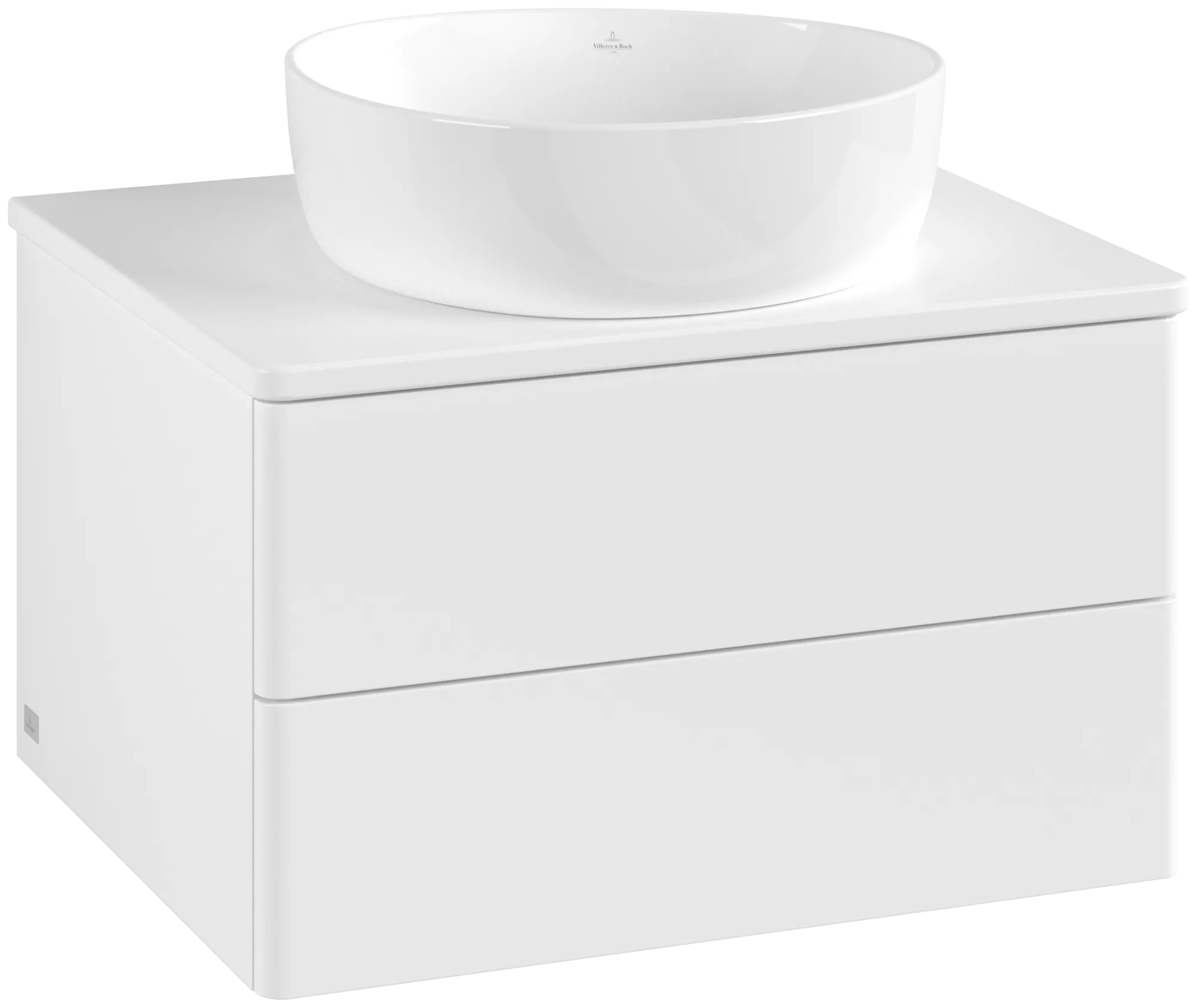 Picture of VILLEROY BOCH Antao Vanity unit, with lighting, 2 pull-out compartments, 600 x 360 x 500 mm, Front without structure, White Matt Lacquer / White Matt Lacquer #L18050MT