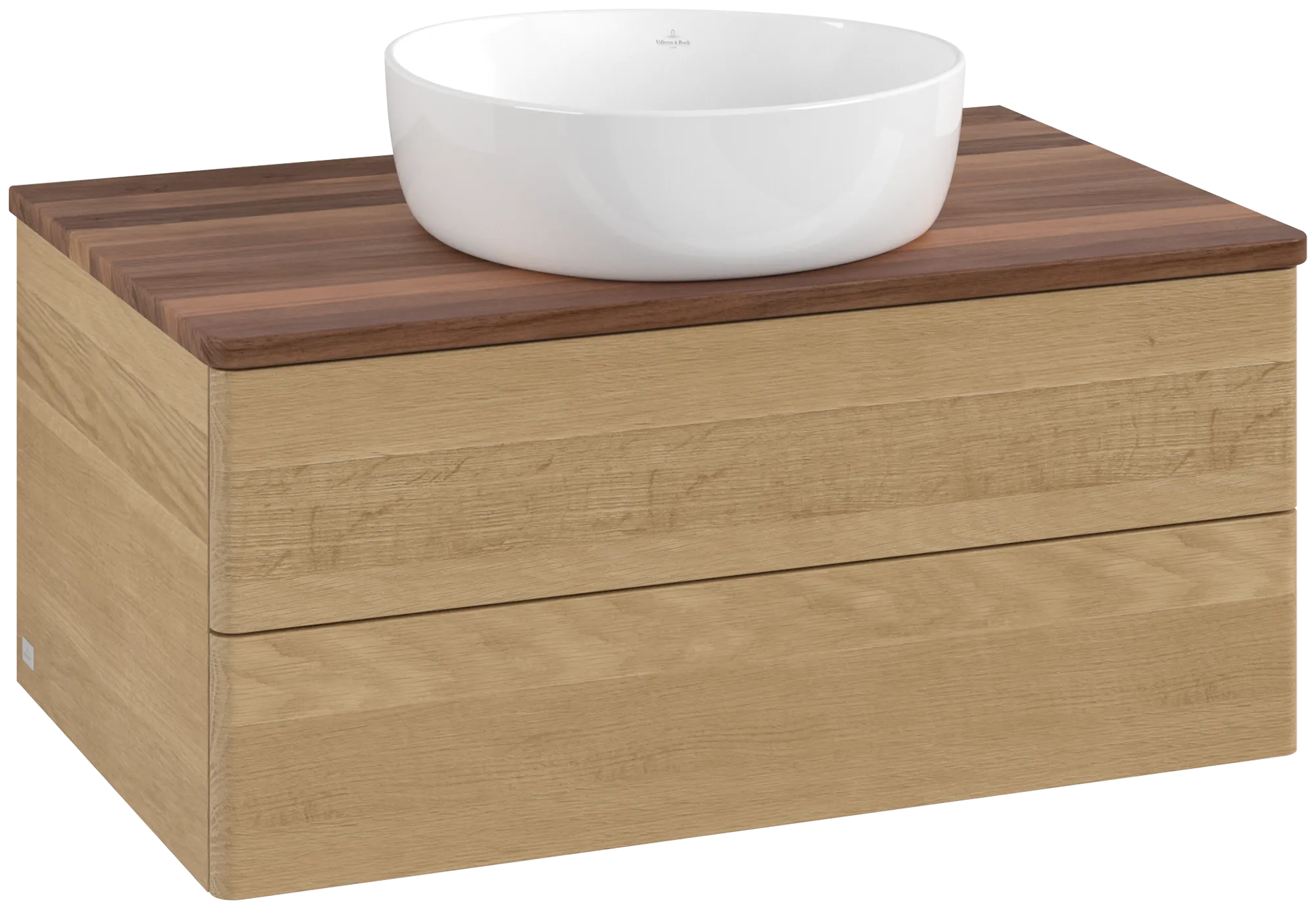 Obrázek VILLEROY BOCH Antao Vanity unit, with lighting, 2 pull-out compartments, 800 x 360 x 500 mm, Front without structure, Honey Oak / Warm Walnut #L19012HN