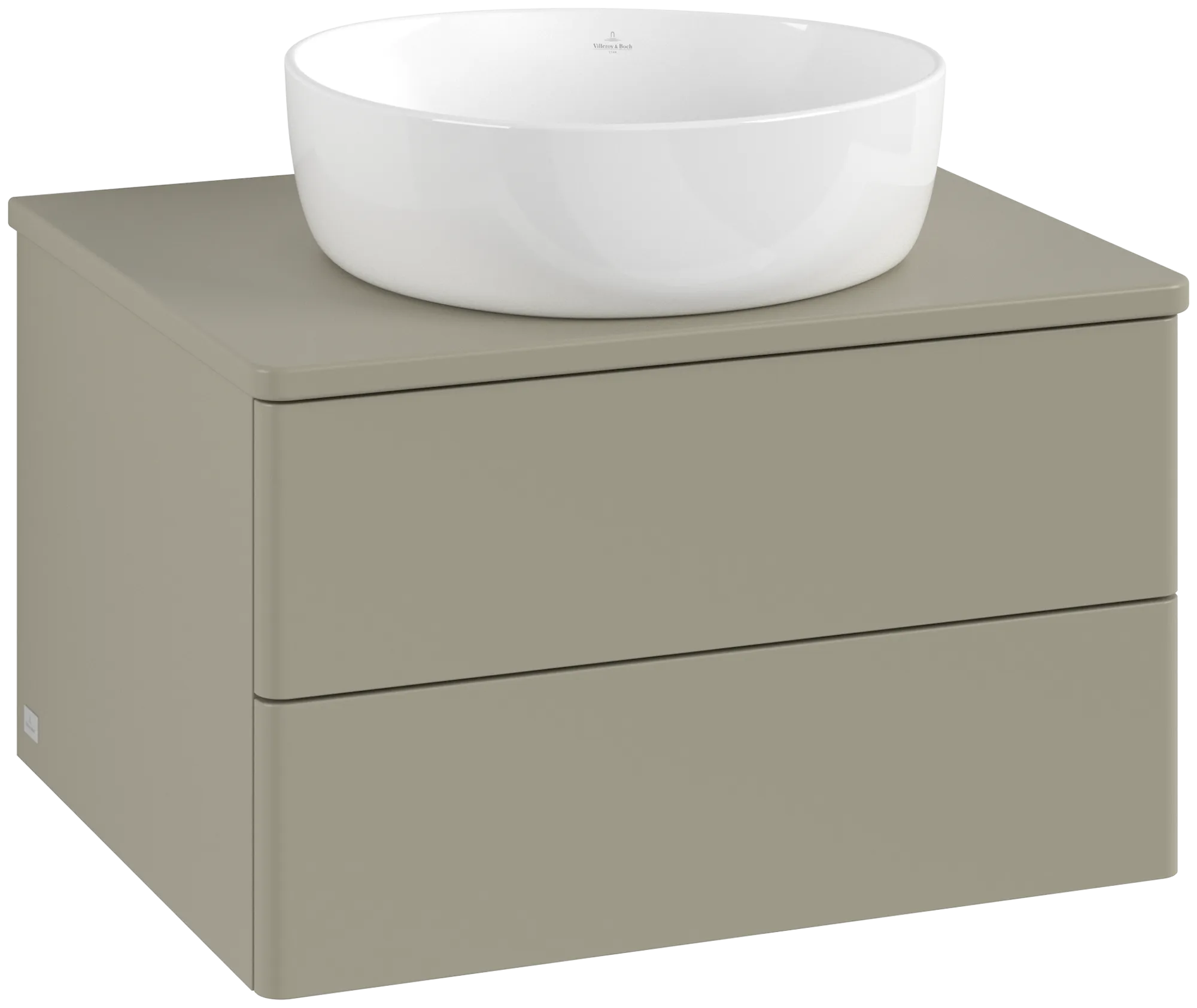 Picture of VILLEROY BOCH Antao Vanity unit, with lighting, 2 pull-out compartments, 600 x 360 x 500 mm, Front without structure, Stone Grey Matt Lacquer / Stone Grey Matt Lacquer #L18050HK