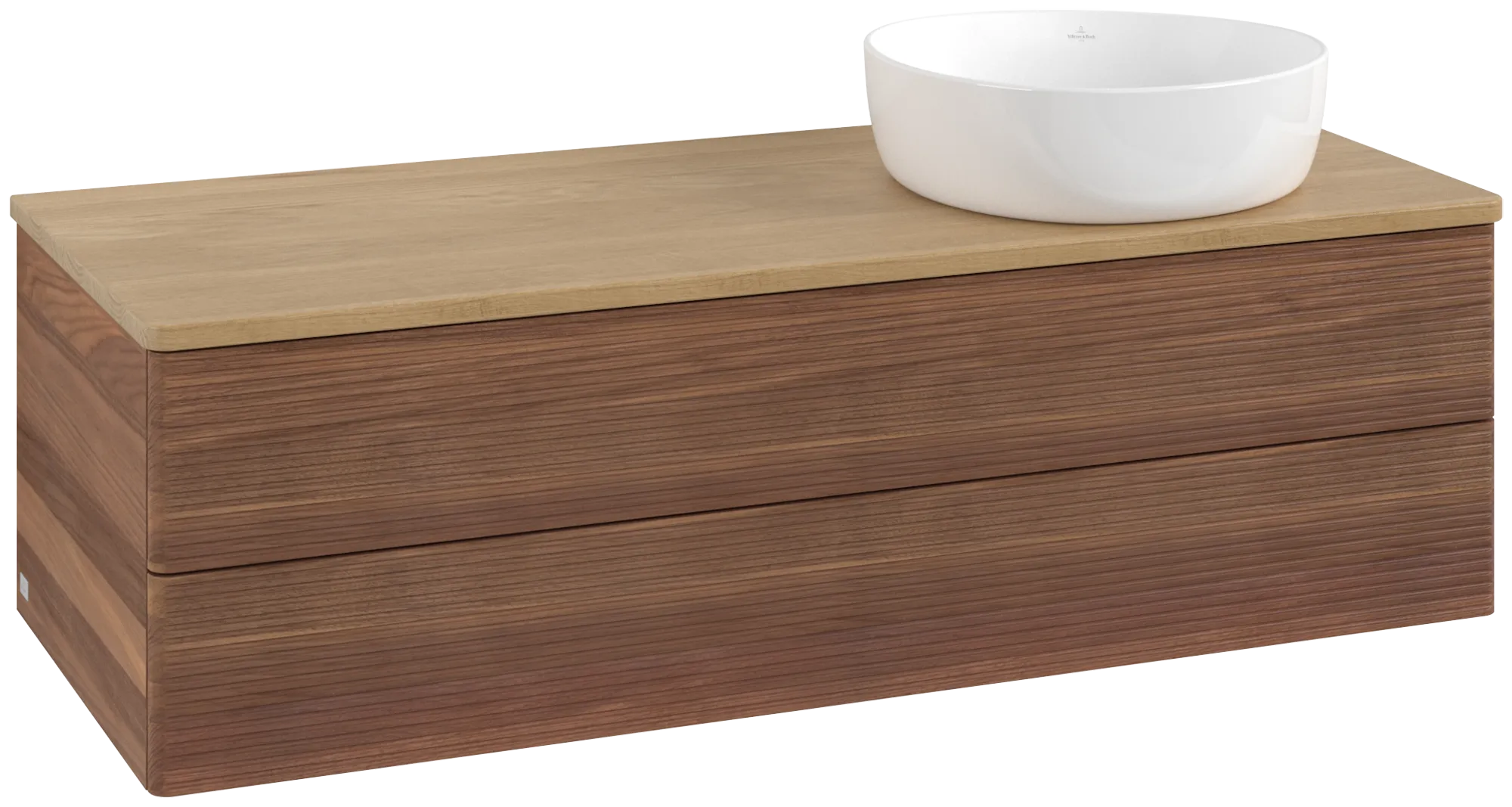 Obrázek VILLEROY BOCH Antao Vanity unit, with lighting, 2 pull-out compartments, 1200 x 360 x 500 mm, Front with grain texture, Warm Walnut / Honey Oak #L23111HM