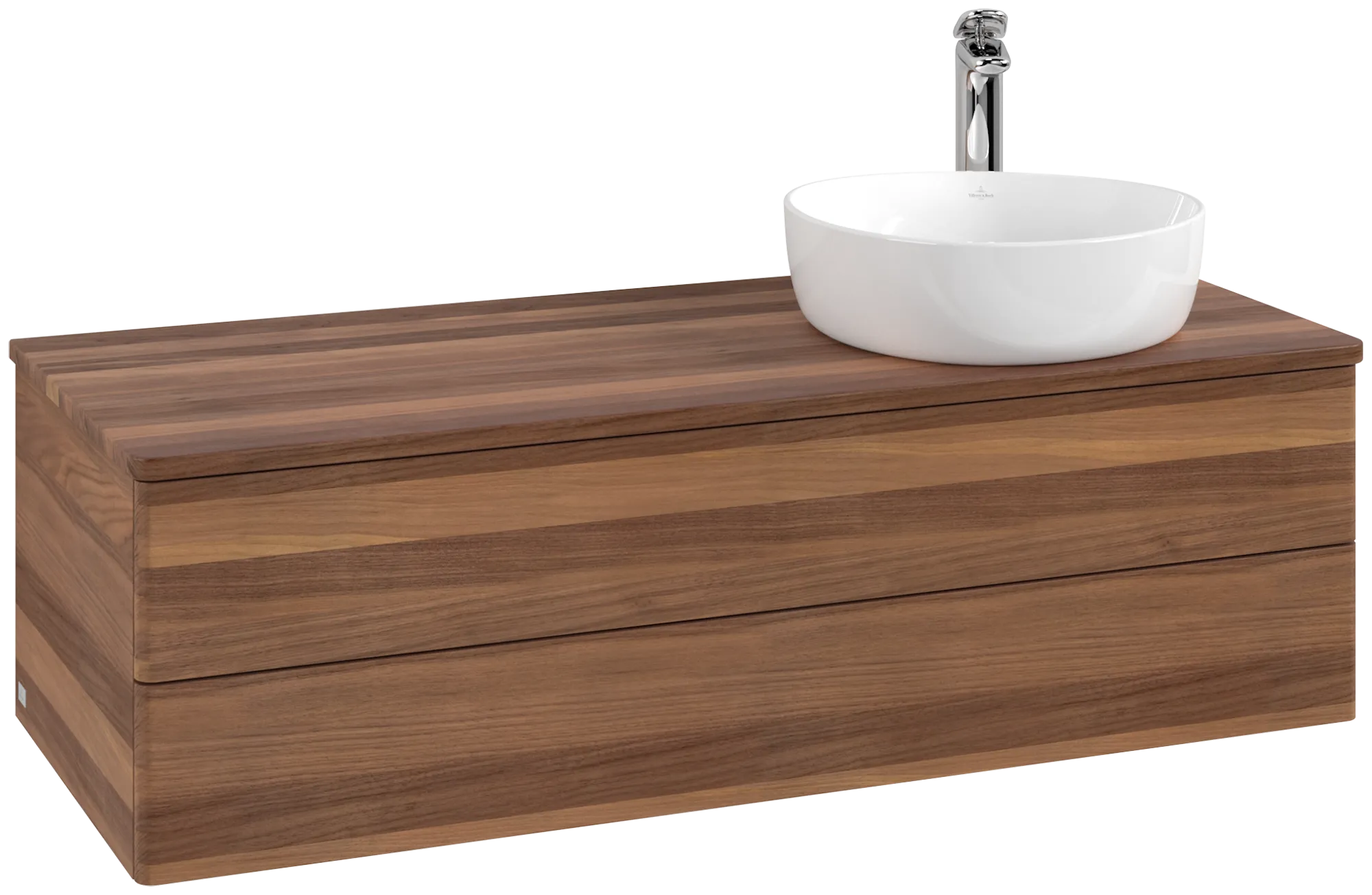 Obrázek VILLEROY BOCH Antao Vanity unit, with lighting, 2 pull-out compartments, 1200 x 360 x 500 mm, Front without structure, Warm Walnut / Warm Walnut #L23052HM