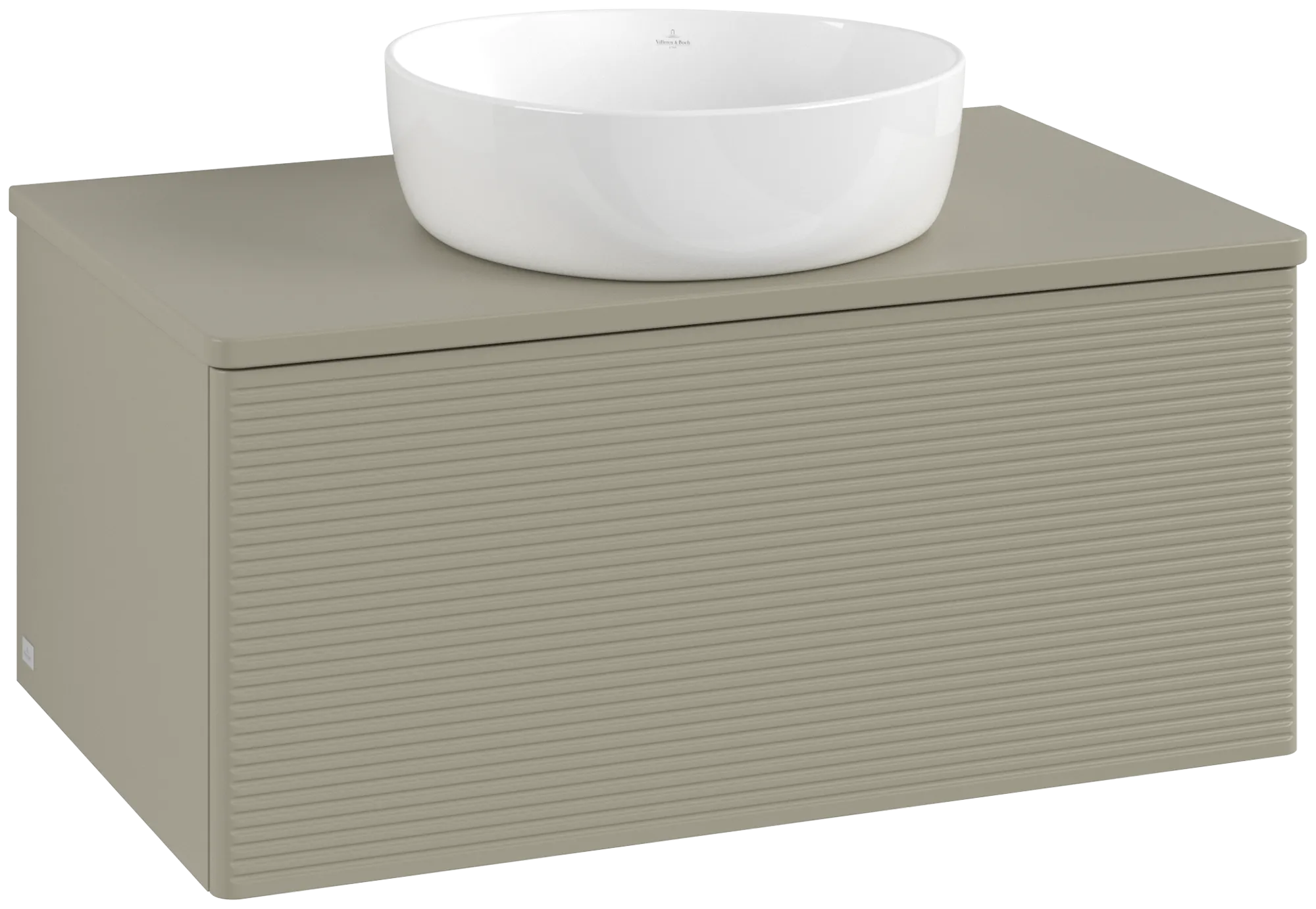 Obrázek VILLEROY BOCH Antao Vanity unit, with lighting, 1 pull-out compartment, 800 x 360 x 500 mm, Front with grain texture, Stone Grey Matt Lacquer / Stone Grey Matt Lacquer #L30150HK