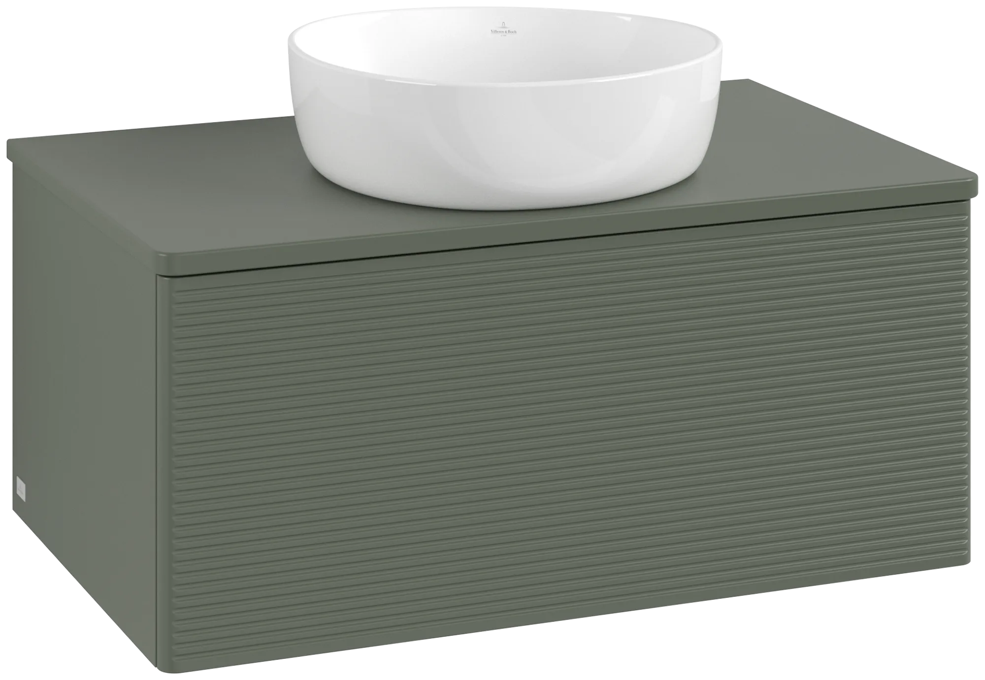 Obrázek VILLEROY BOCH Antao Vanity unit, with lighting, 1 pull-out compartment, 800 x 360 x 500 mm, Front with grain texture, Leaf Green Matt Lacquer / Leaf Green Matt Lacquer #L30150HL