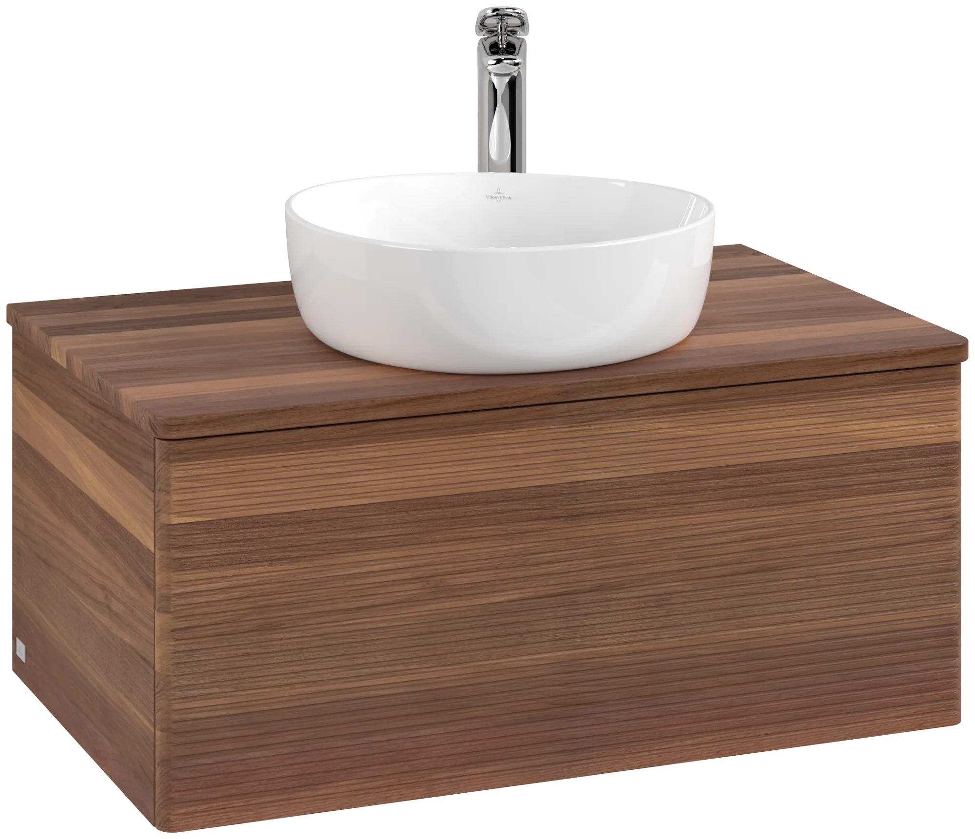 Obrázek VILLEROY BOCH Antao Vanity unit, with lighting, 1 pull-out compartment, 800 x 360 x 500 mm, Front with grain texture, Warm Walnut / Warm Walnut #L30152HM
