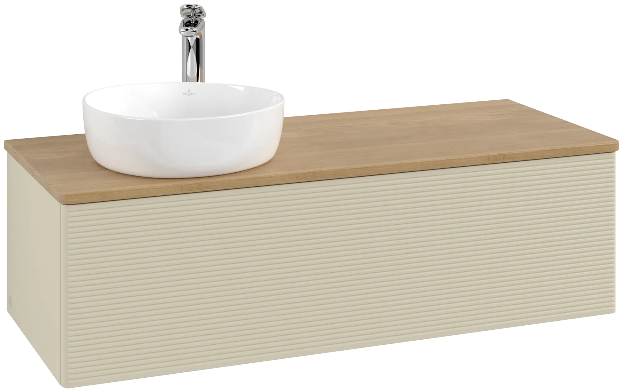 VILLEROY BOCH Antao Vanity unit, with lighting, 1 pull-out compartment, 1200 x 360 x 500 mm, Front with grain texture, Silk Grey Matt Lacquer / Honey Oak #L33151HJ resmi