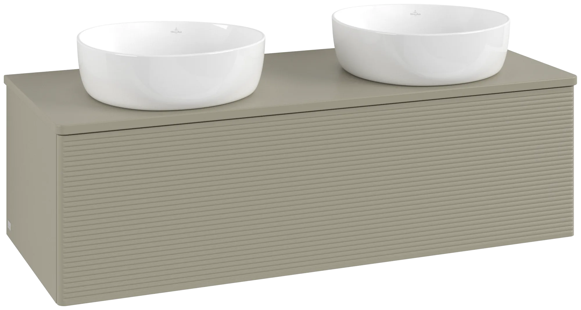 VILLEROY BOCH Antao Vanity unit, with lighting, 1 pull-out compartment, 1200 x 360 x 500 mm, Front with grain texture, Stone Grey Matt Lacquer / Stone Grey Matt Lacquer #L35110HK resmi