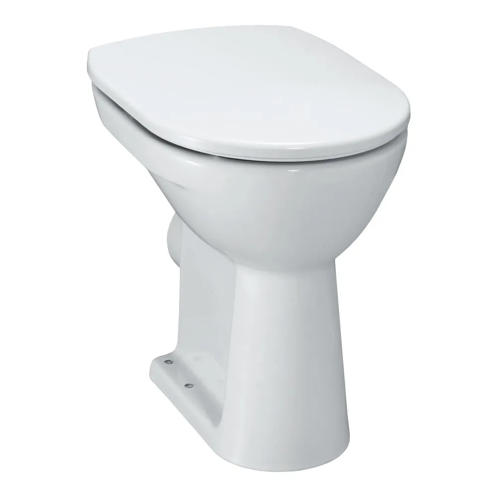 LAUFEN PRO Stand-WC 'comfort', Flachspüler, mit Spülrand, Abgang waagerecht, Sitzhöhe (inkl. Sitzring) 48 cm 470 x 360 x 450 mm #H825956A000001 - A00 - Weiẞ LCC Active (LAUFEN Clean Coat Active)
