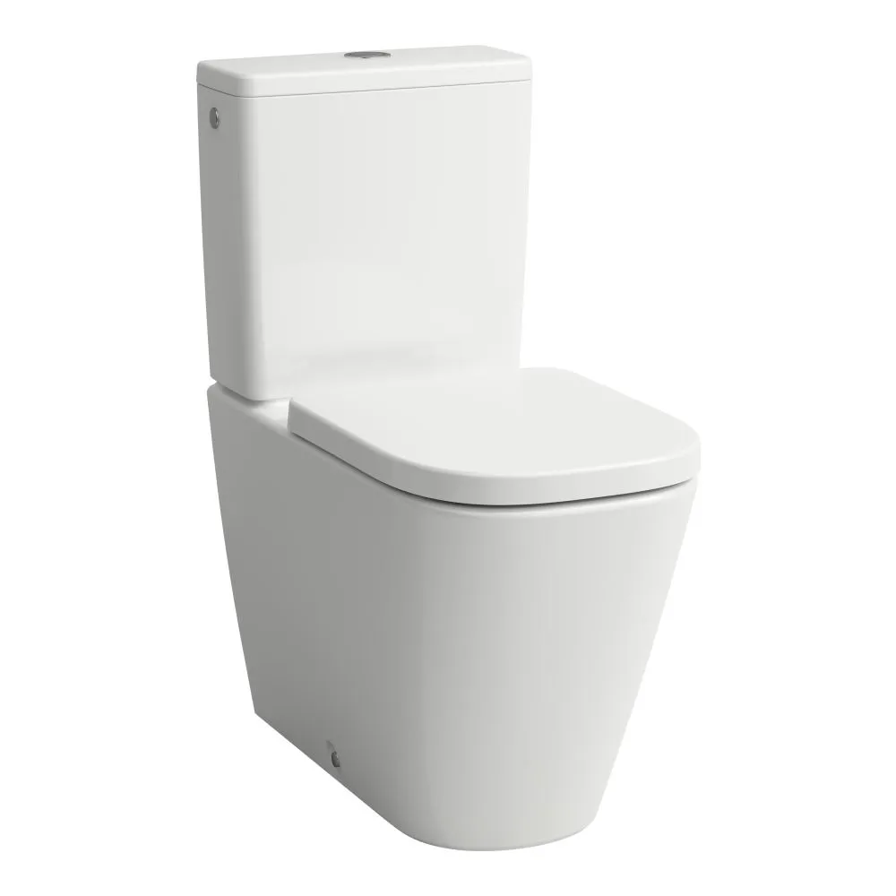 LAUFEN MEDA Stand-WC für aufgesetzten Spülkasten, Silent Flush, Tiefspüler, spülrandlos, Abgang waagerecht oder senkrecht 680 x 360 x 440 mm #H8241117570001 - 757 - Weiß matt