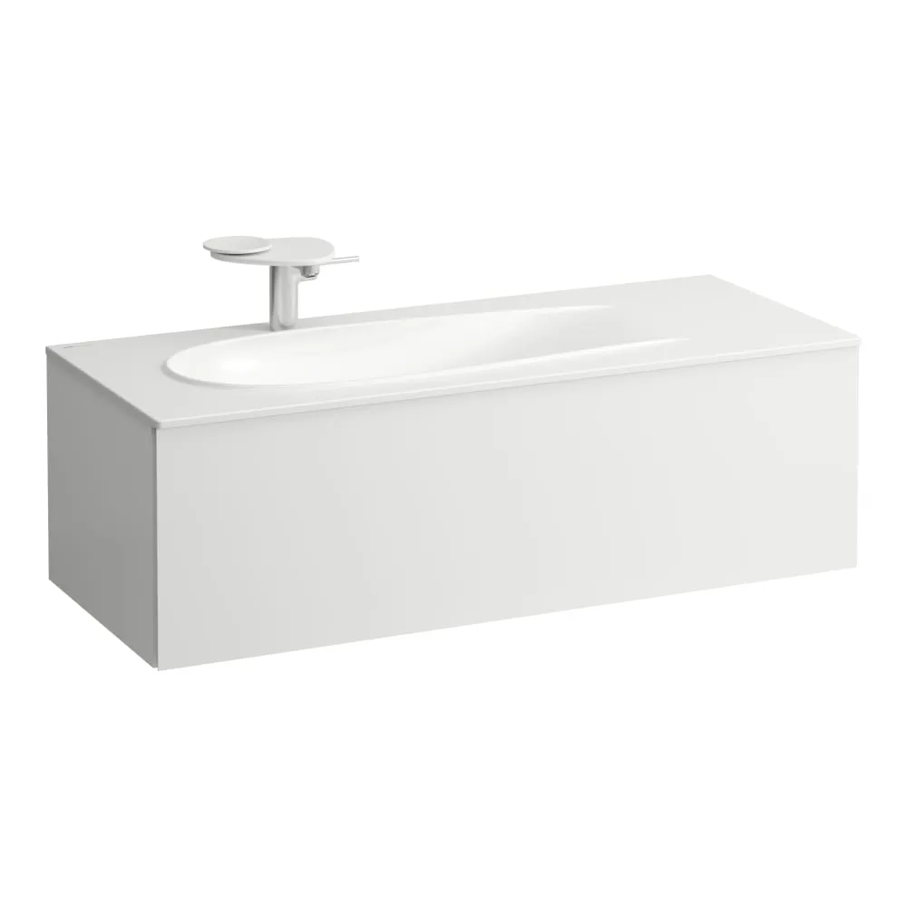LAUFEN ILBAGNOALESSI Waschtischunterbau 1200, 1 Schublade, Siphonausschnitt links, passend zu Waschtisch H817979 1195 x 490 x 365 mm #H4304410972601 - 260 - Weiß matt